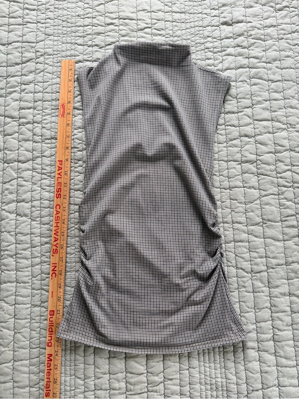 Madewell Sleeveless Mock Neck Women’s Top in Brown, Black and White Houndstooth
